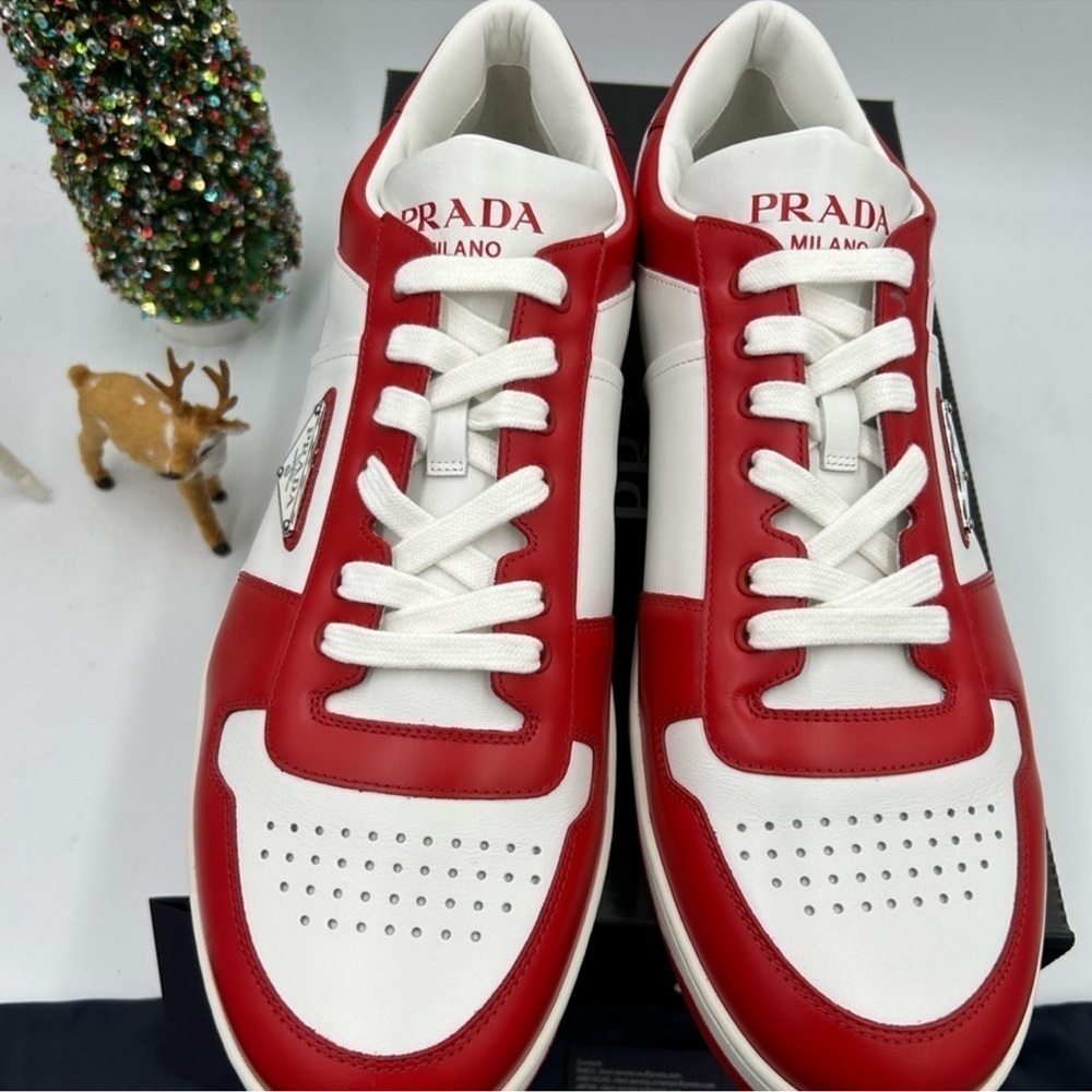 Men’s Prada downtown logo low top sneakers size 12.5 made in Italy - Picture 12 of 12